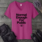 Normal Enough For Public V-Neck T-Shirt