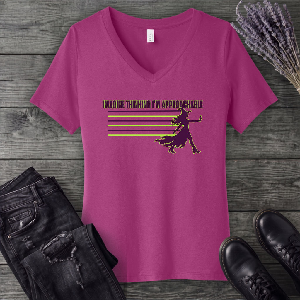 Imagine Thinking I'm Approachable V-Neck T-Shirt
