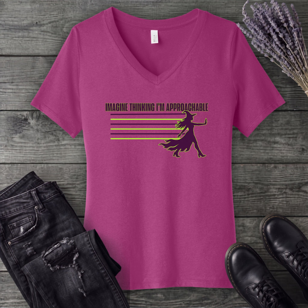 Imagine Thinking I'm Approachable V-Neck T-Shirt