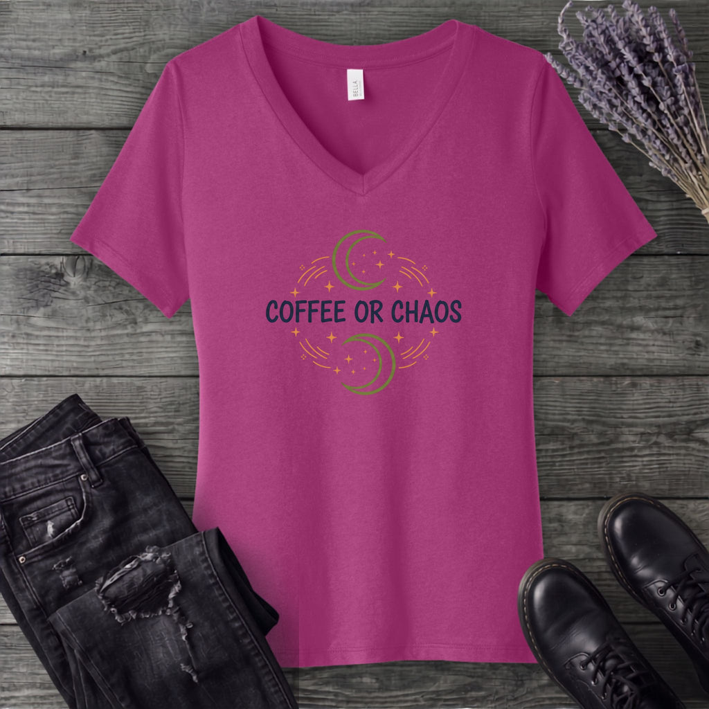 Coffee Or Chaos V-Neck T-Shirt