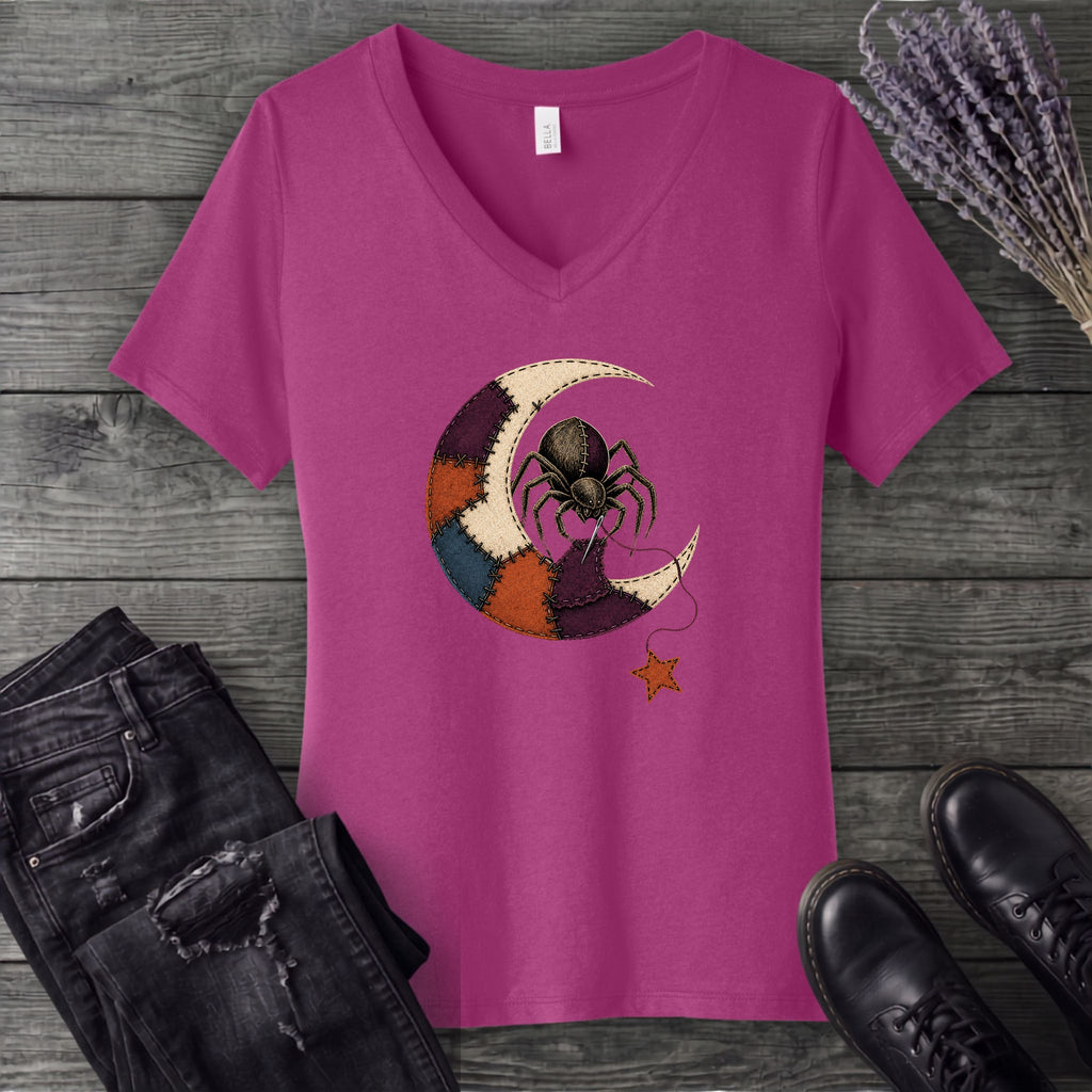 Stitching The Moon V-Neck T-Shirt