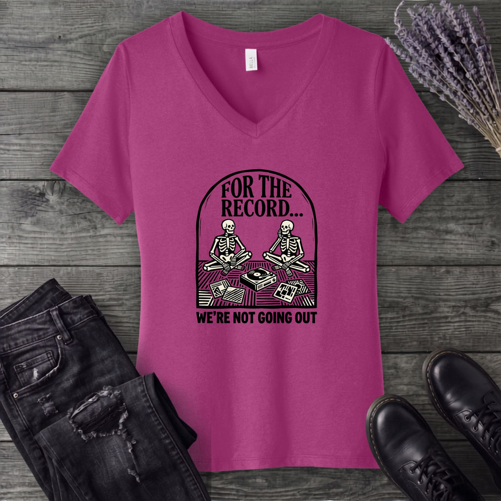 For The Record V-Neck T-Shirt