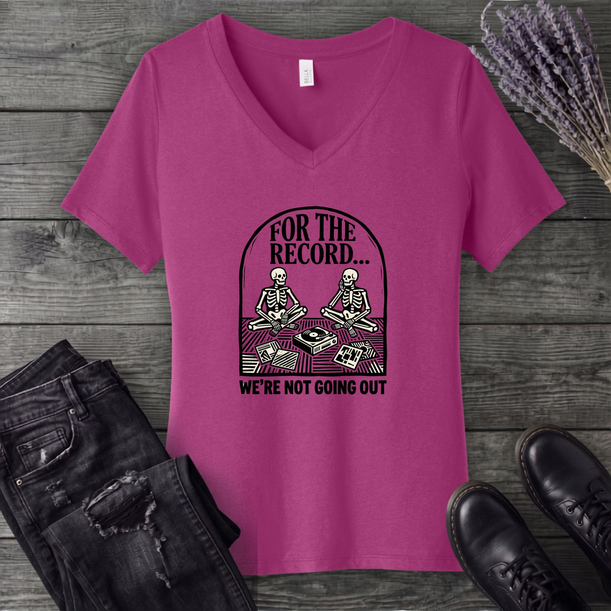 For The Record V-Neck T-Shirt