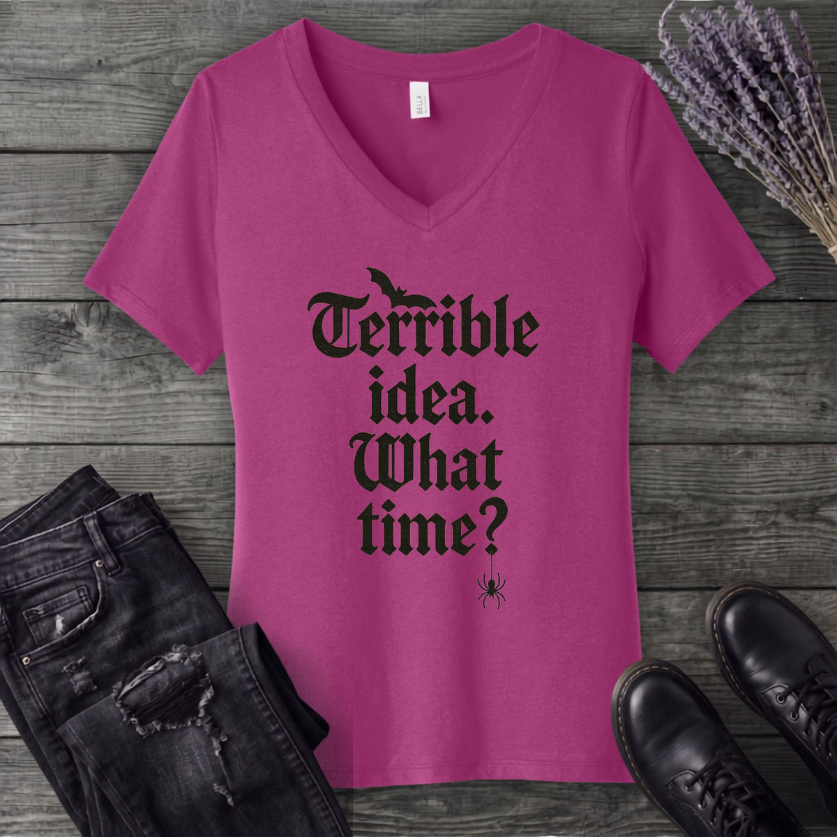 Terrible Idea What Time V-Neck T-Shirt
