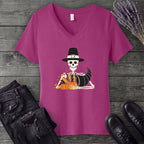 Pilgrim Skeleton Cornucopia V-Neck T-Shirt