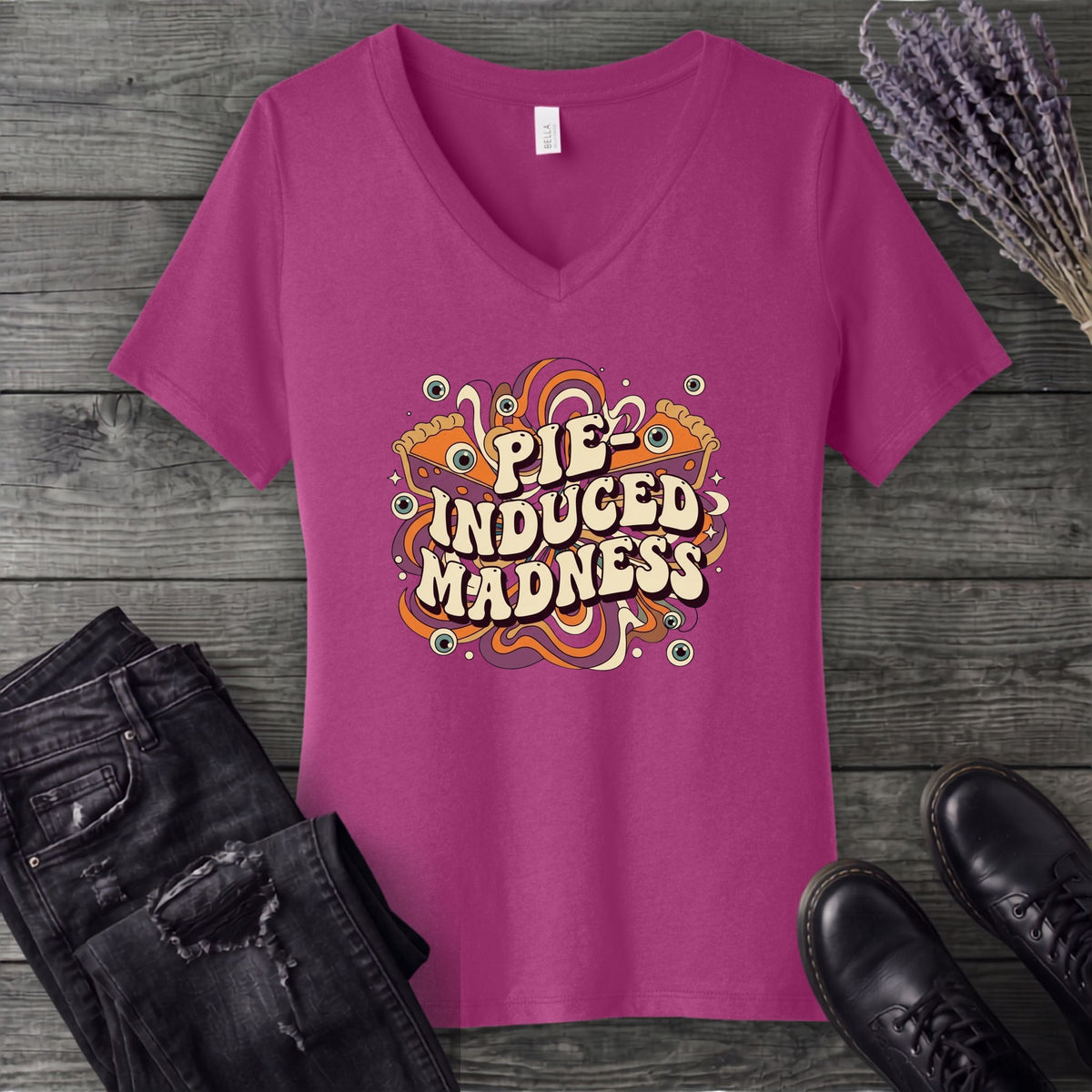 Pie Induced Madness V-Neck T-Shirt