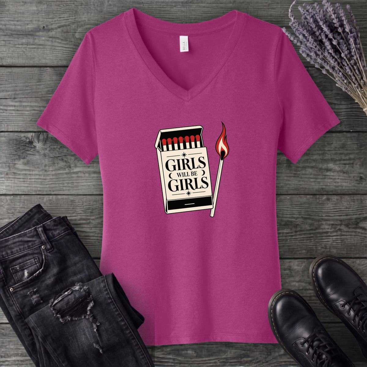 Girls Will Be Girls V-Neck T-Shirt