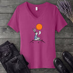 moonlit rabbit and ghost V-Neck T-Shirt