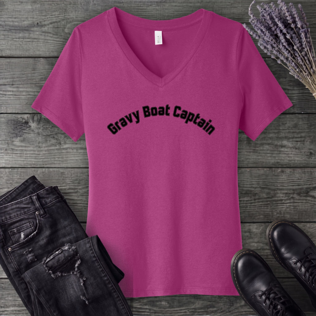 Gravy Boat Captain V-Neck T-Shirt