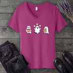 Hot Cocoa Ghosts V-Neck T-Shirt