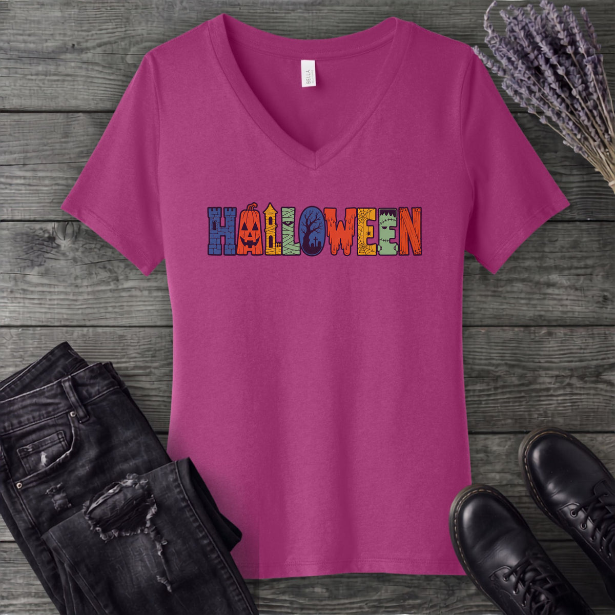 Halloween Icons V-Neck T-Shirt