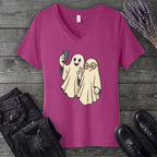 Selfie Ghosts V-Neck T-Shirt