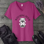 Witching Hour Raccoon Hourglass V-Neck T-Shirt