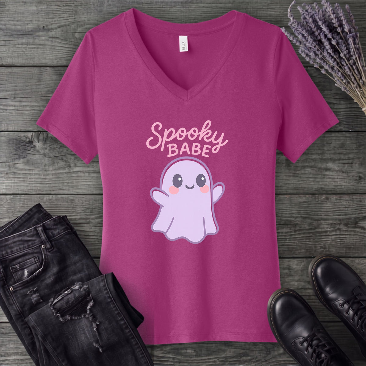Spooky Babe V-Neck T-Shirt