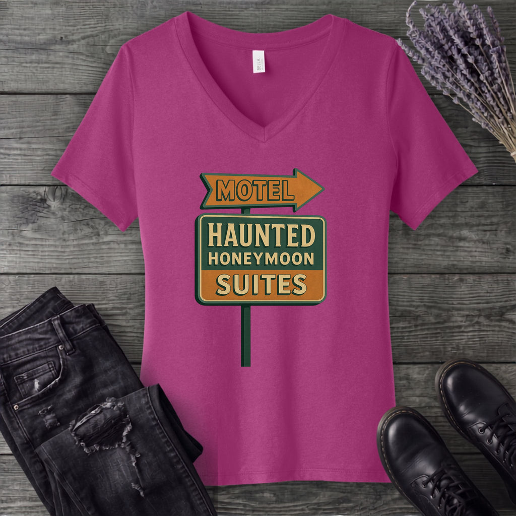 Haunted Honeymoon Suites V-Neck T-Shirt