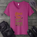 Fierce As Fire Soft As Moss V-Neck T-Shirt