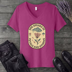 She Speaks In Petals And Storms V-Neck T-Shirt