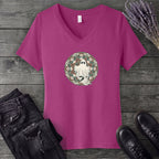 Boho Ghost Mandala V-Neck T-Shirt