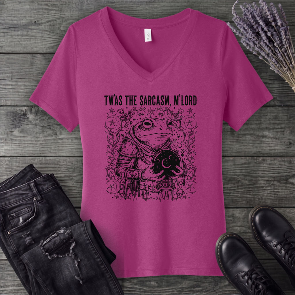 Twas The Sarcasm Frog V-Neck T-Shirt