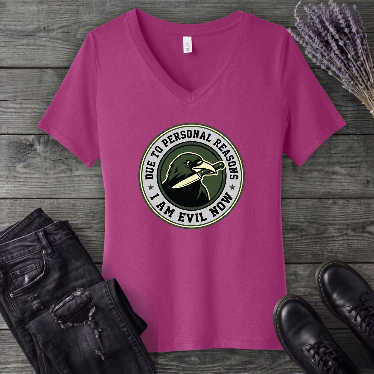 Due To Personal Reasons I Am Evil Now V-Neck T-Shirt