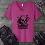 Grunge Skull V-Neck T-Shirt