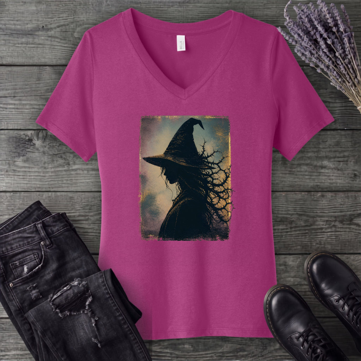 Brambles And Shadows Witch V-Neck T-Shirt