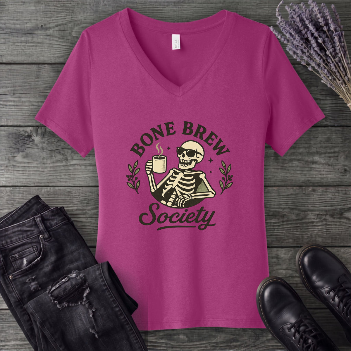 Bone Brew Society V-Neck T-Shirt