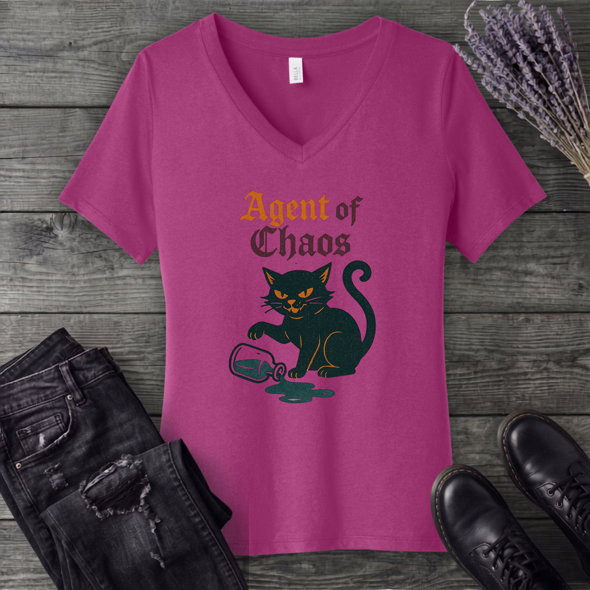 agent of chaos V-Neck T-Shirt