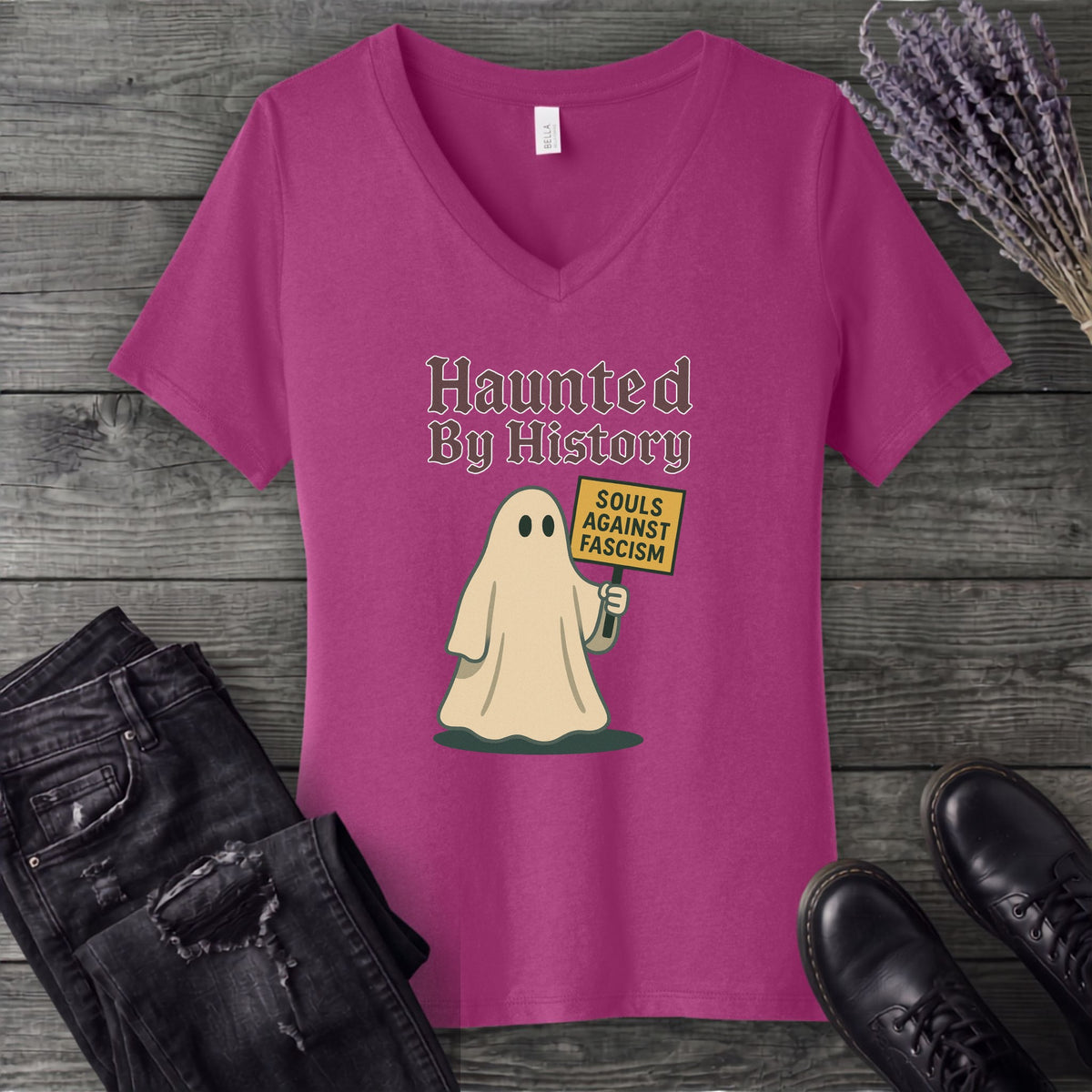 Haunted By History V-Neck T-Shirt
