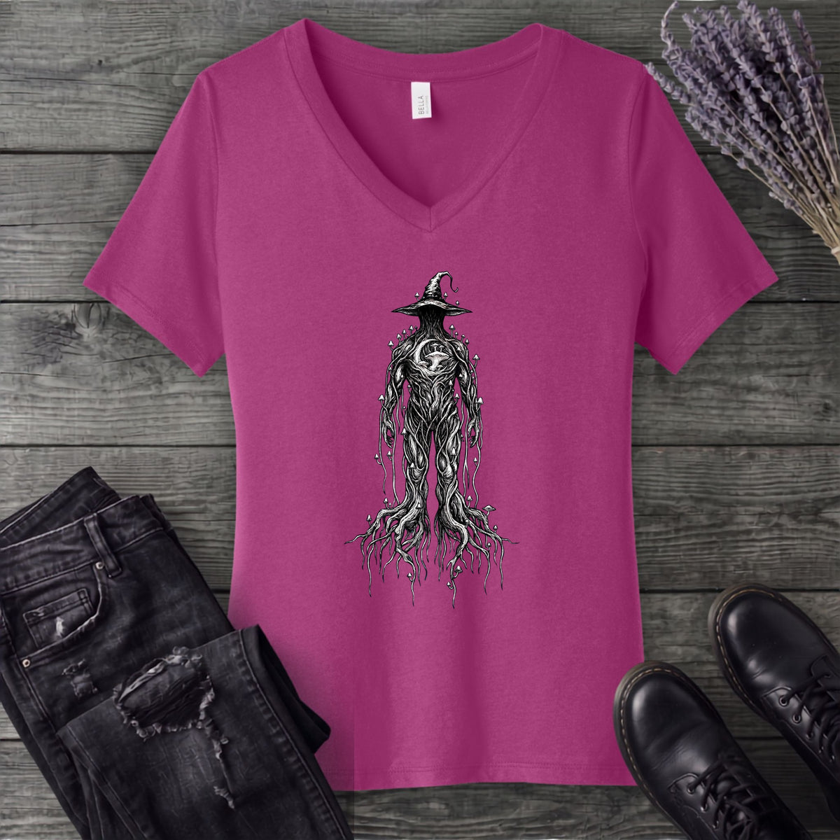 male willow witch V-Neck T-Shirt