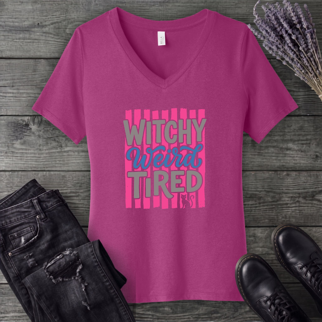 Witchy Weird Tired V-Neck T-Shirt