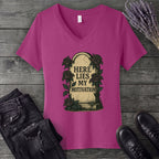 Here Lies My Motivation V-Neck T-Shirt