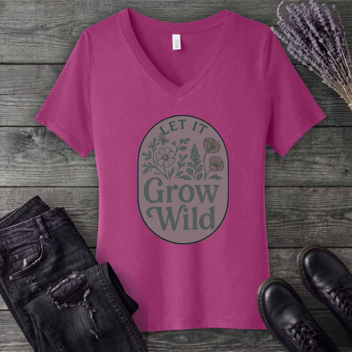 Let It Grow Wild V-Neck T-Shirt