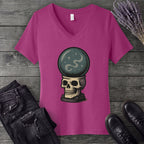 Crystal Ball Skull V-Neck T-Shirt