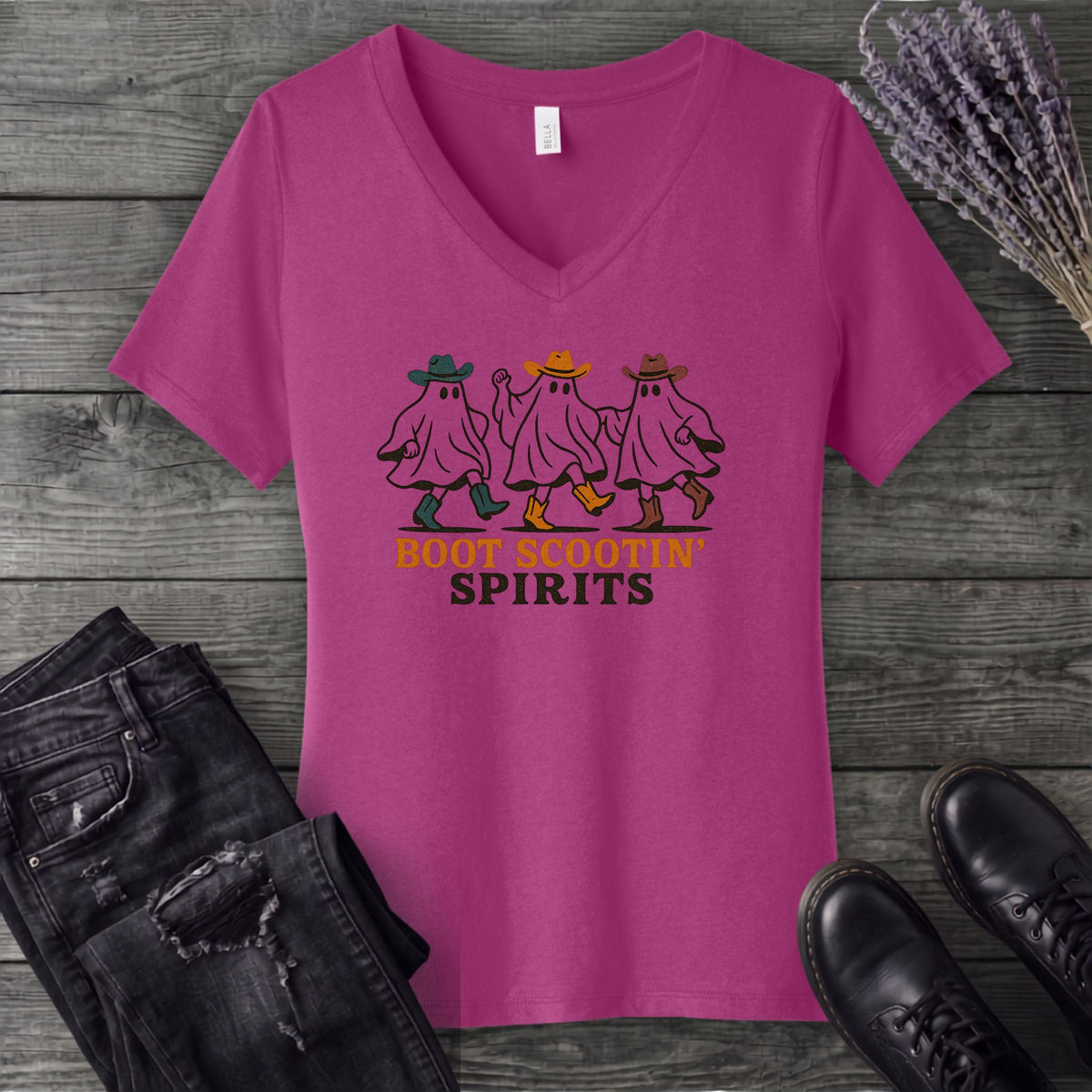 Boot Scootin Spirits V-Neck T-Shirt