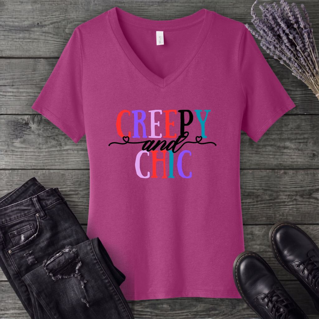 Creepy And Chic V-Neck T-Shirt