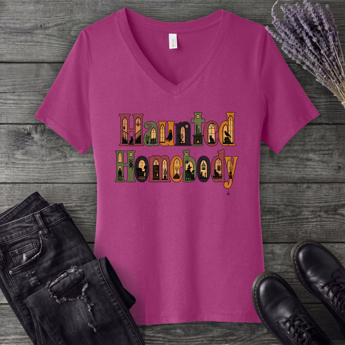 Haunted Homebody V-Neck T-Shirt