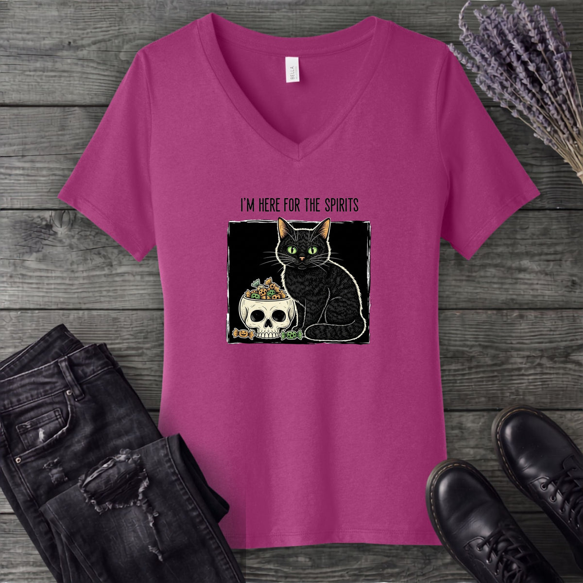 Here For The Spirits V-Neck T-Shirt