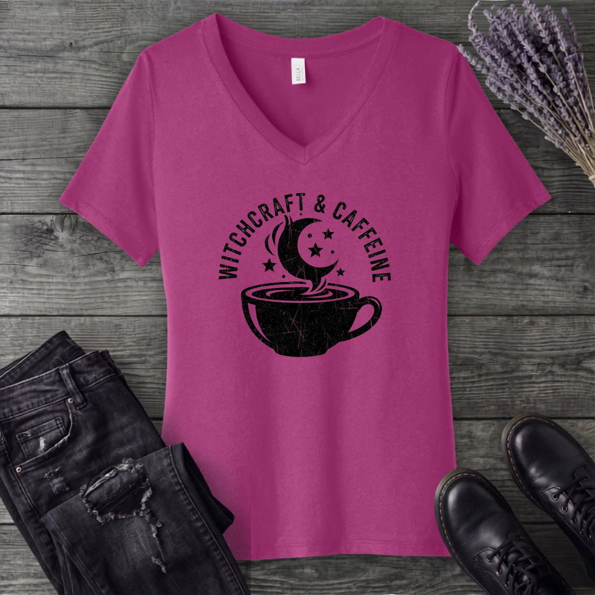 Witchcraft And Caffeine V-Neck T-Shirt