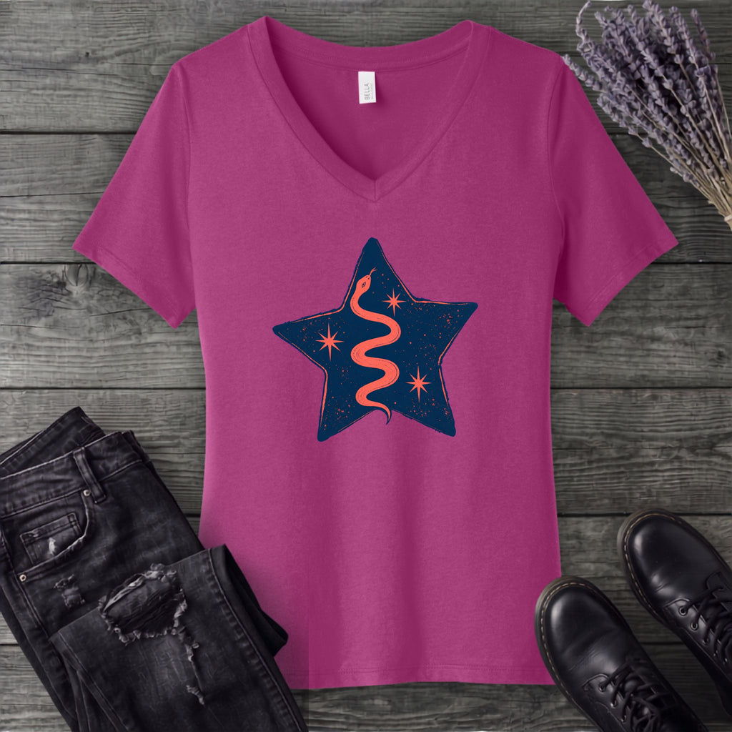 Snake Star V-Neck T-Shirt
