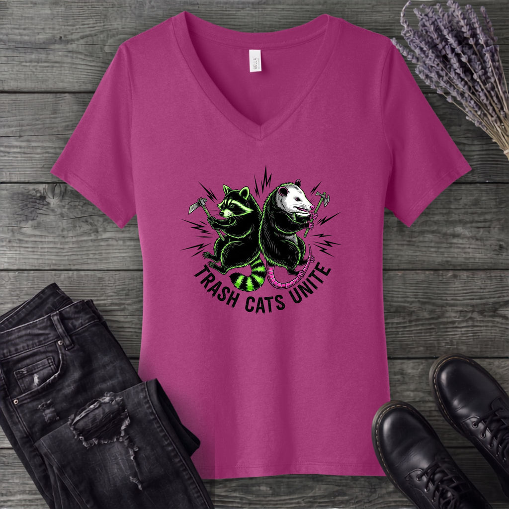 Trash Cats Unite V-Neck T-Shirt