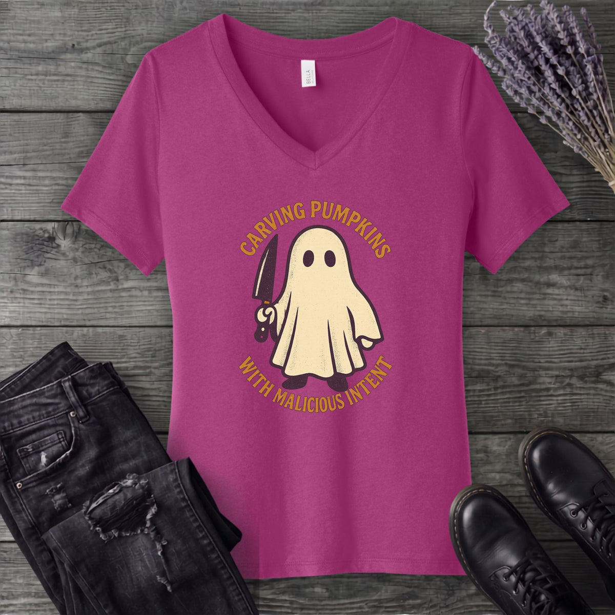 Carving With Malicious Intent V-Neck T-Shirt