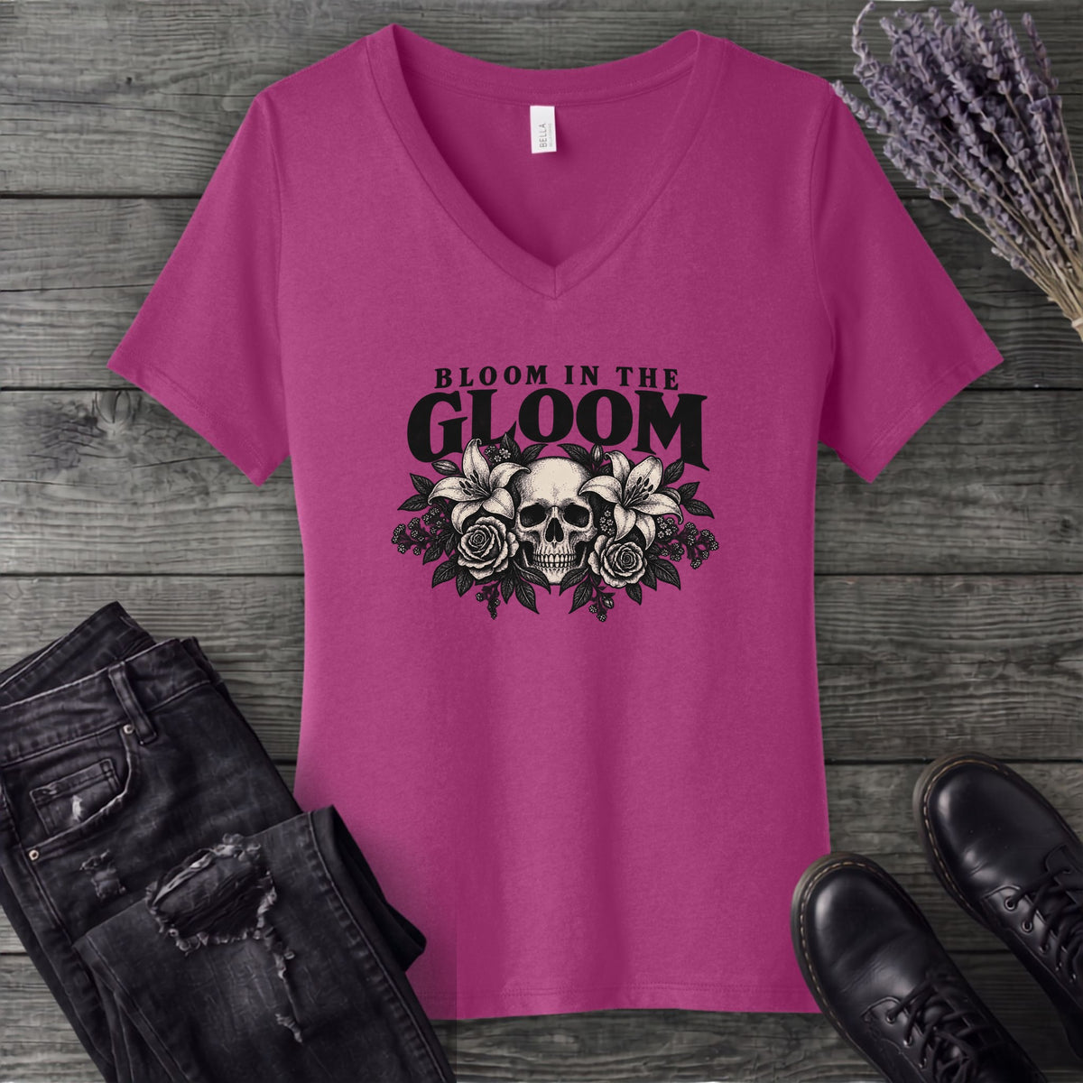 Bloom In The Gloom V-Neck T-Shirt