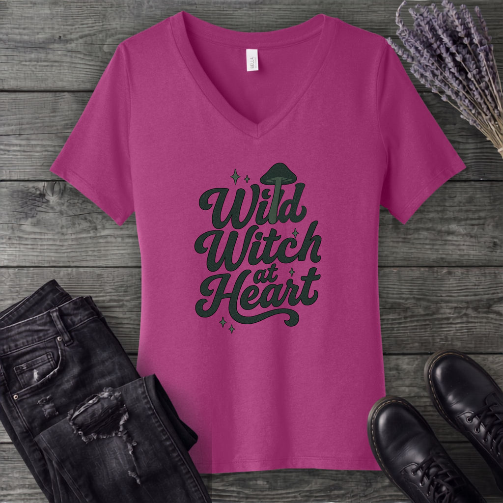 Wild Witch At Heart V-Neck T-Shirt