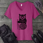 Owl And Yarn V-Neck T-Shirt