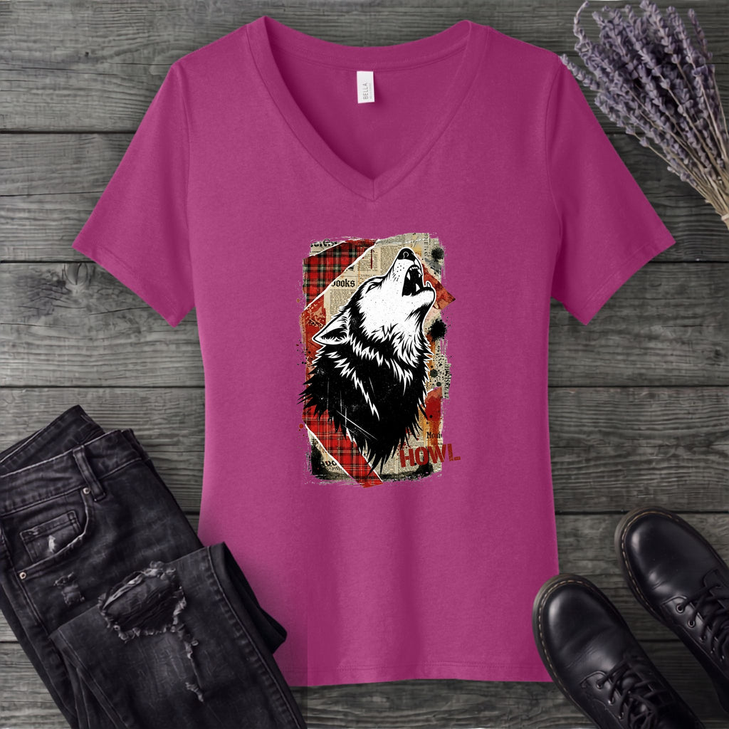 Grunge Howl Collage V-Neck T-Shirt