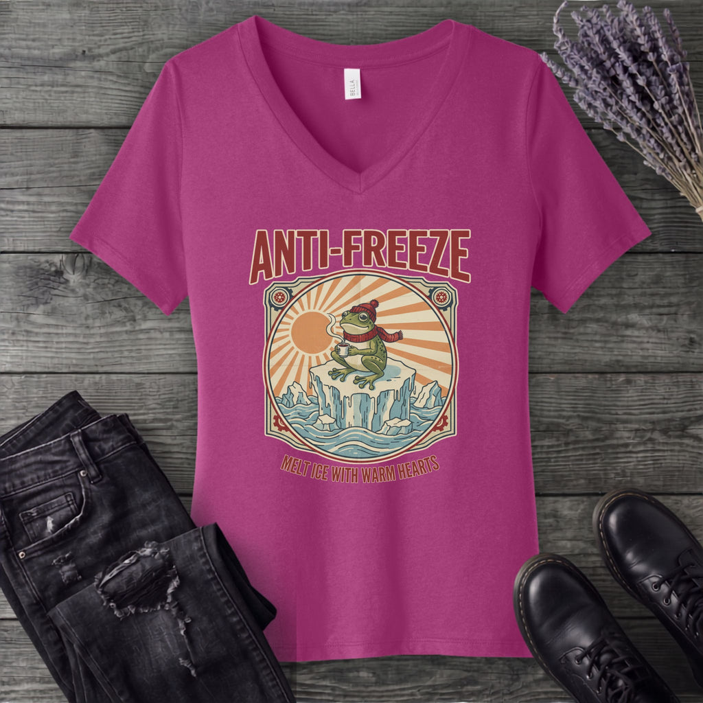 Anti Freeze Frog V-Neck T-Shirt