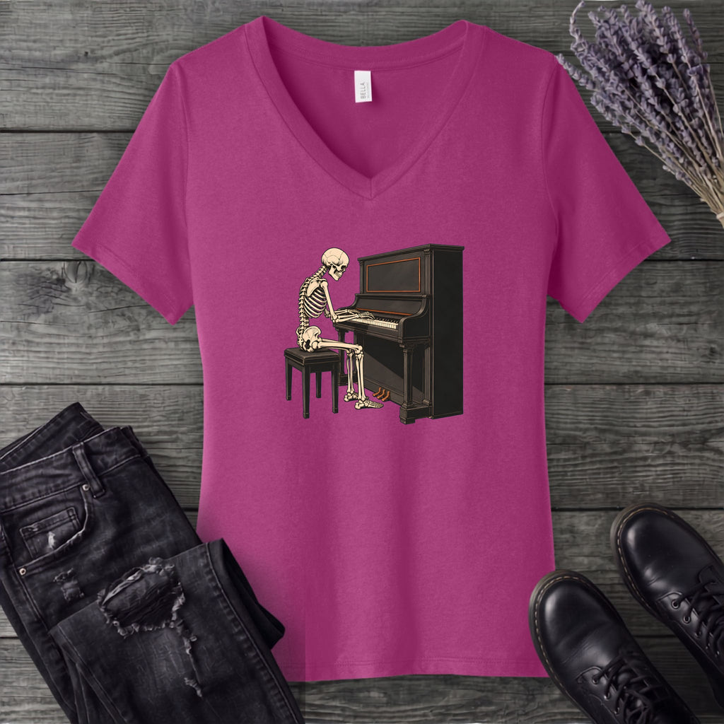 Skeletal Melodies V-Neck T-Shirt