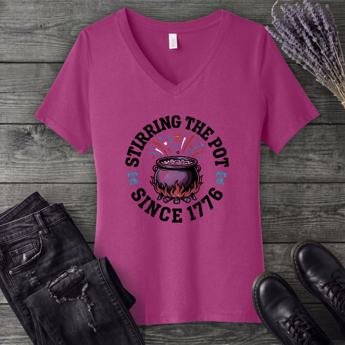 Stirring The Pot Since 1776 V-Neck T-Shirt