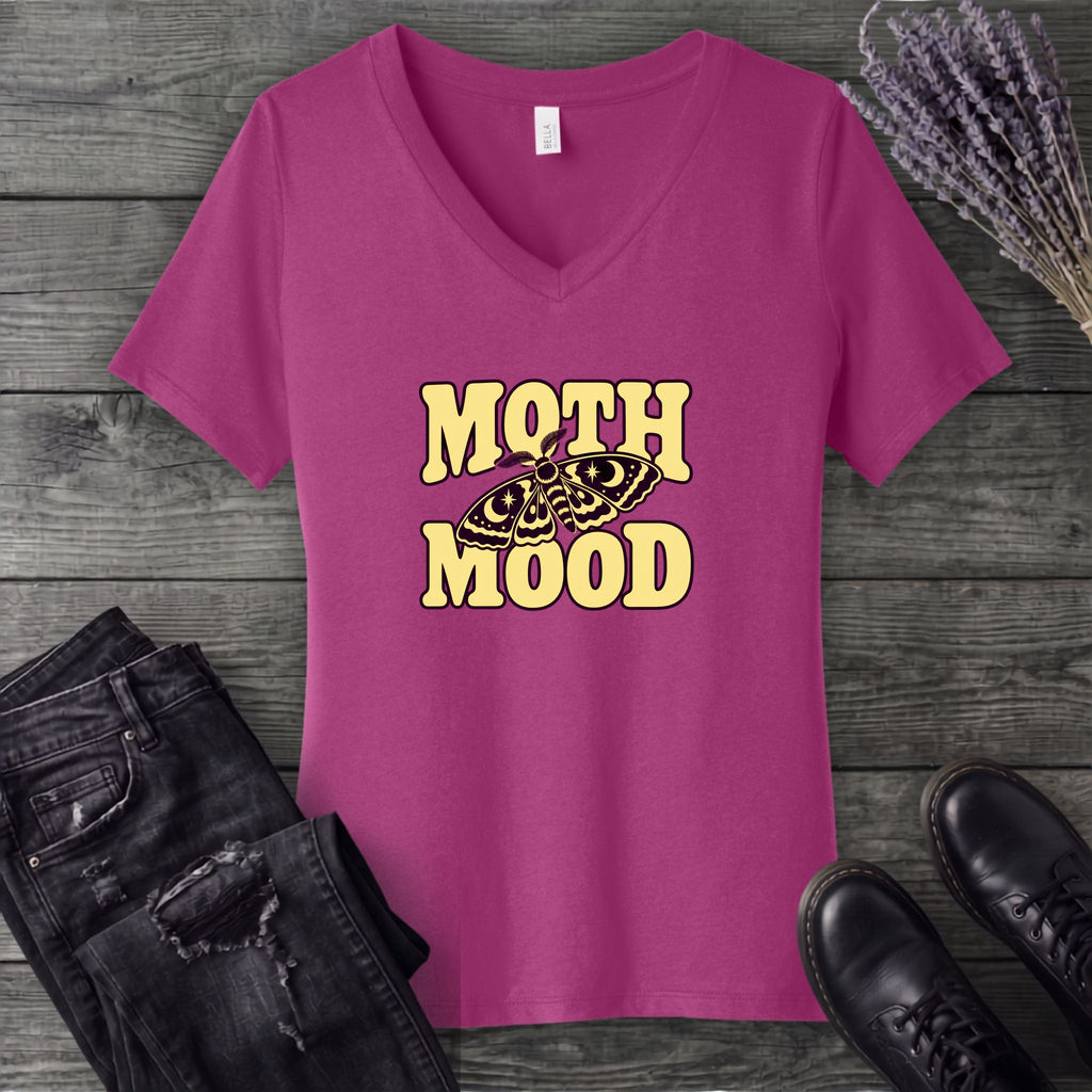 Moth Mood V-Neck T-Shirt